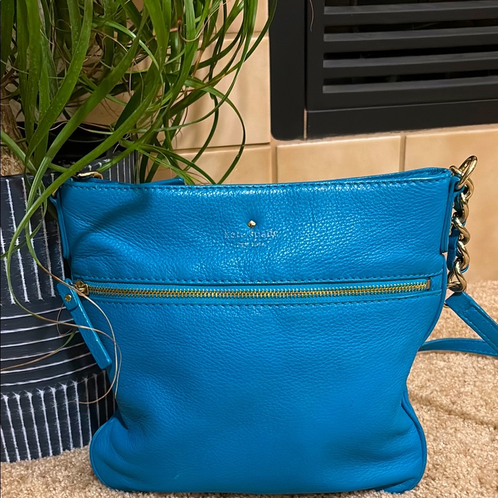 Kate Spade teal blue EUC crossbody - Picture 1 of 6